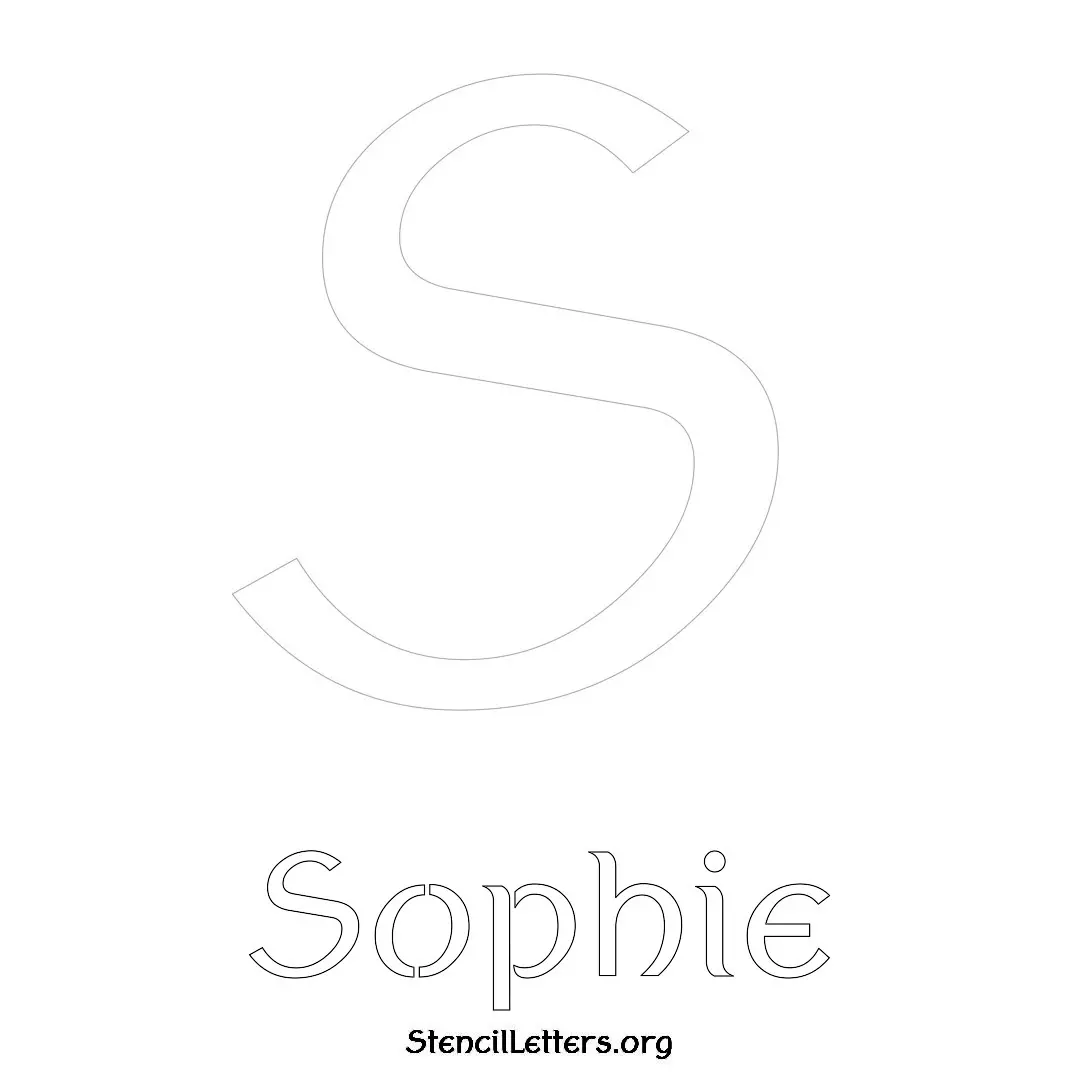 Sophie Free Printable Name Stencils with 6 Unique Typography Styles and Lettering Bridges