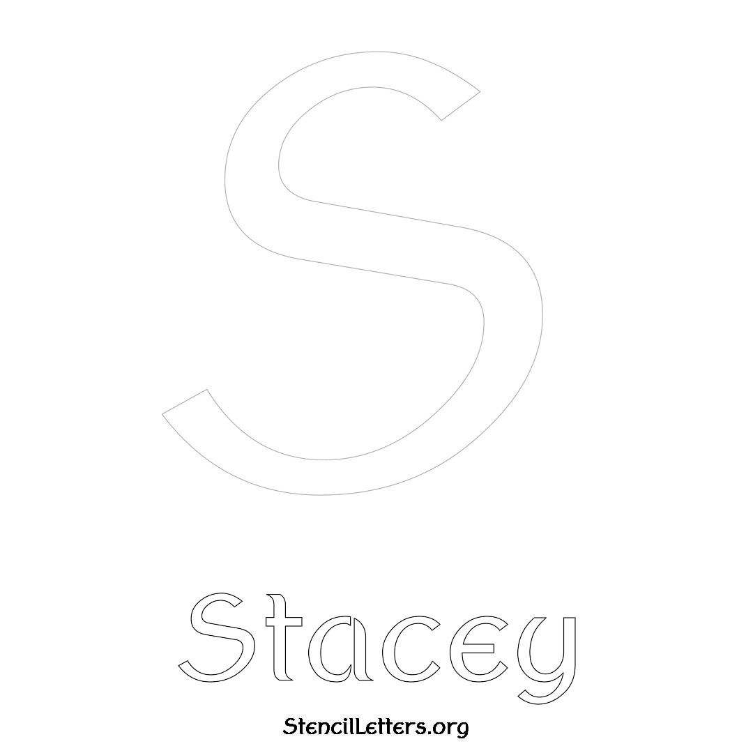 Stacey printable name initial stencil in Ancient Lettering