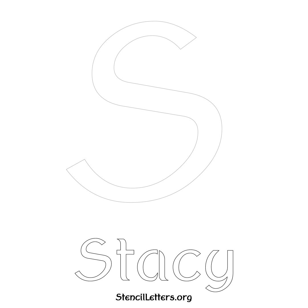 Stacy printable name initial stencil in Ancient Lettering