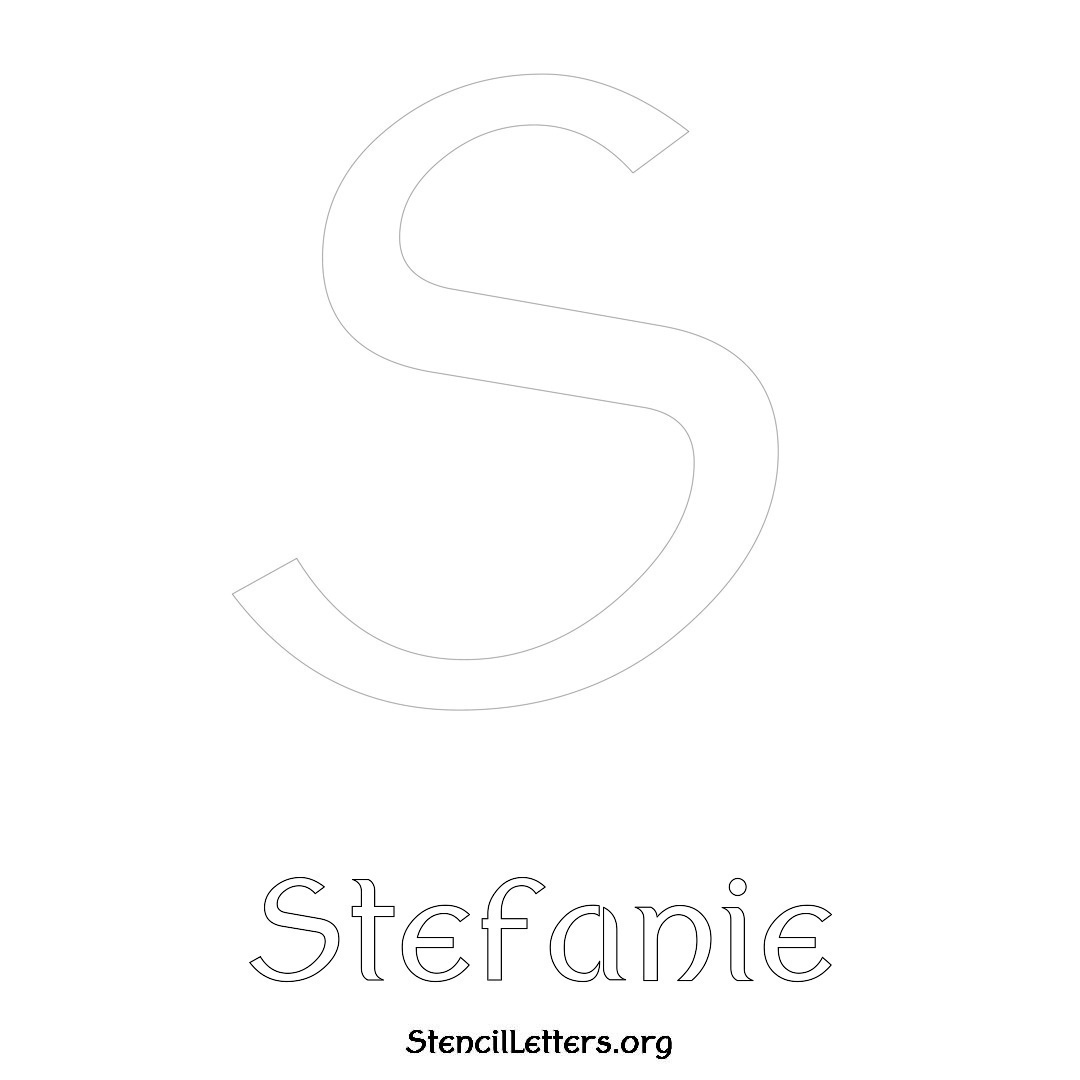 Stefanie printable name initial stencil in Ancient Lettering