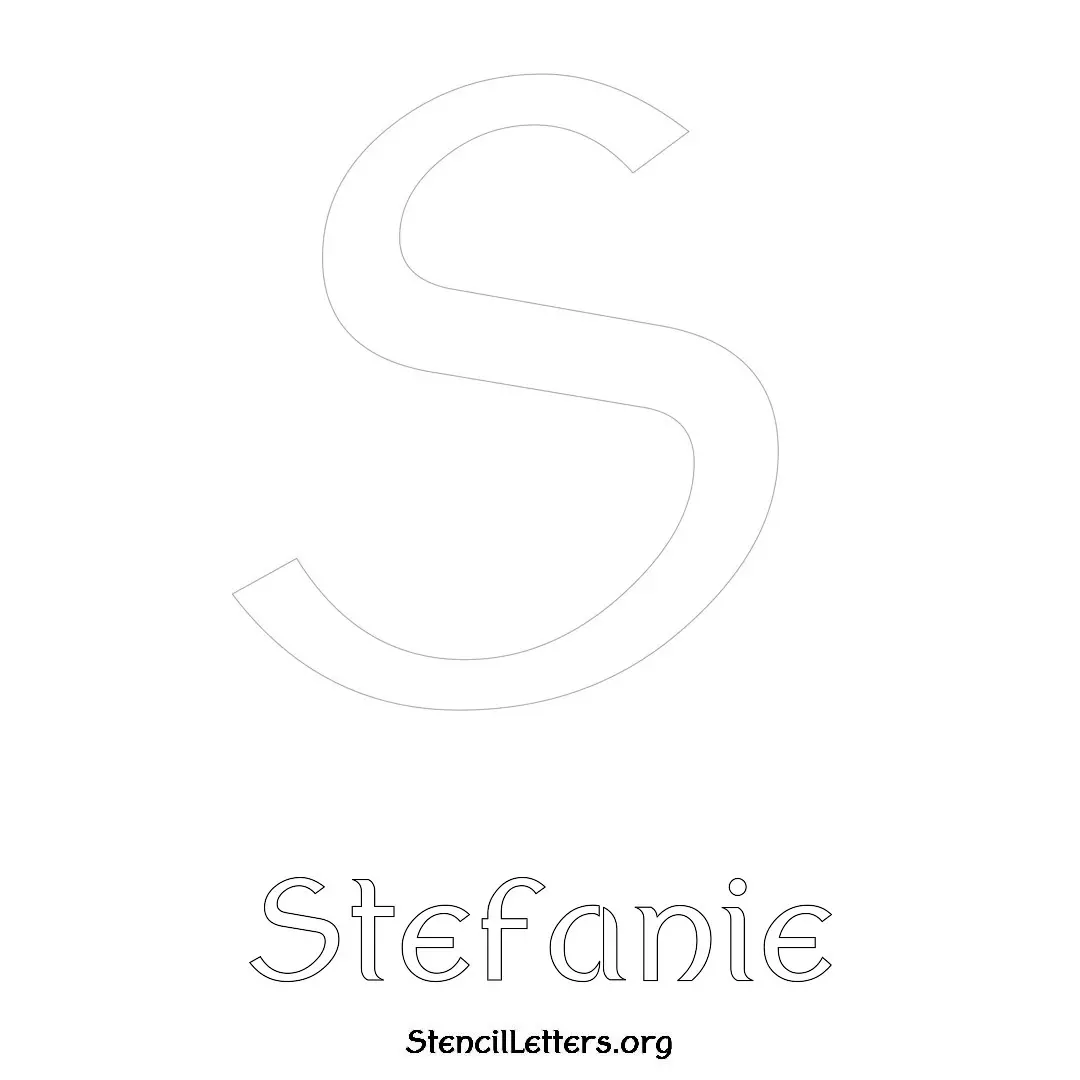 Stefanie Free Printable Name Stencils with 6 Unique Typography Styles and Lettering Bridges