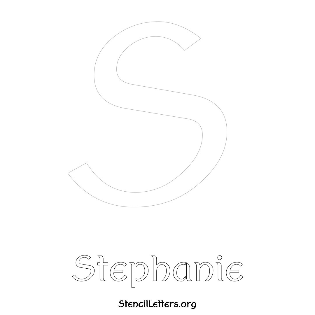 Stephanie printable name initial stencil in Ancient Lettering