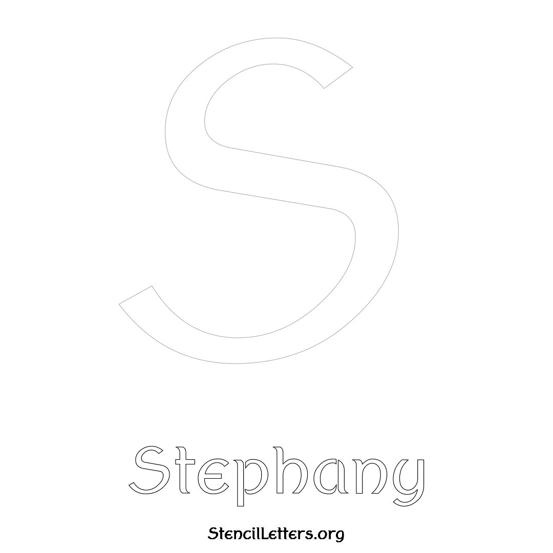 Stephany printable name initial stencil in Ancient Lettering