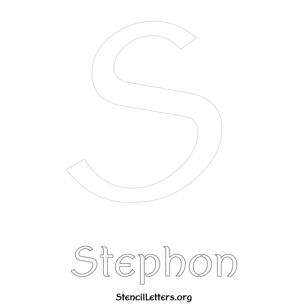 Stephon printable name initial stencil in Ancient Lettering