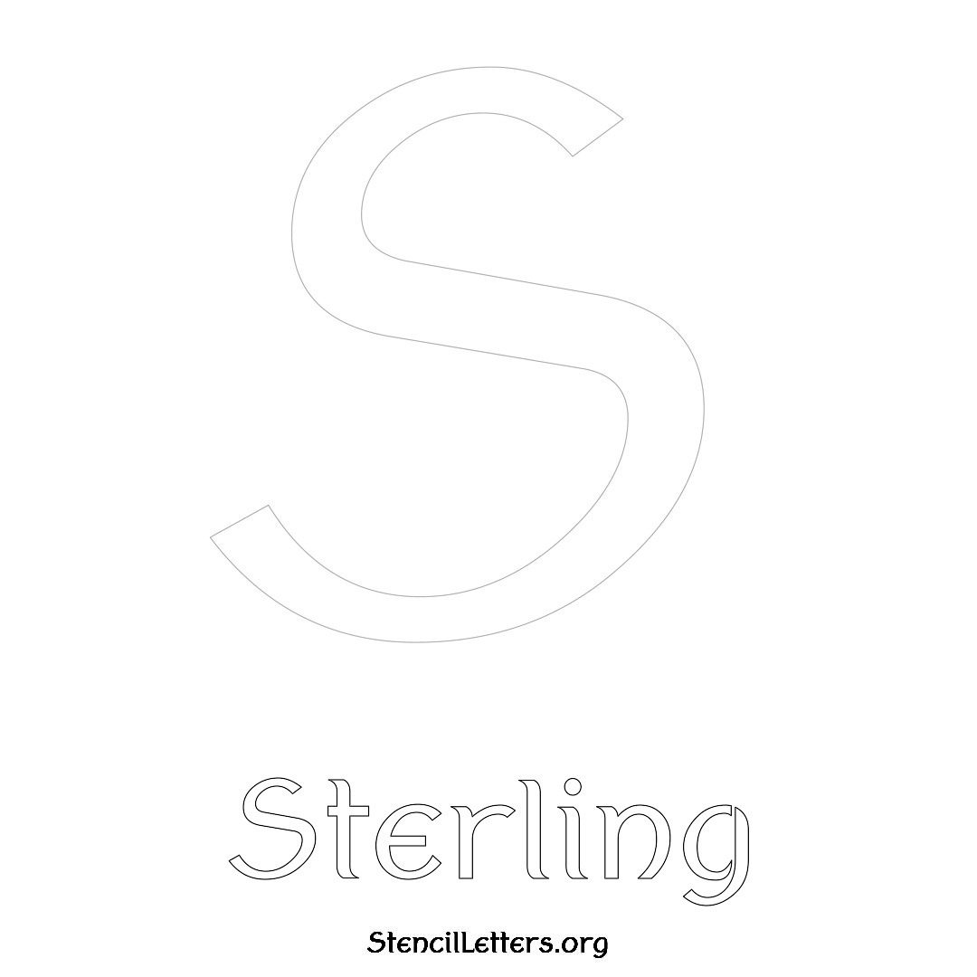 Sterling printable name initial stencil in Ancient Lettering