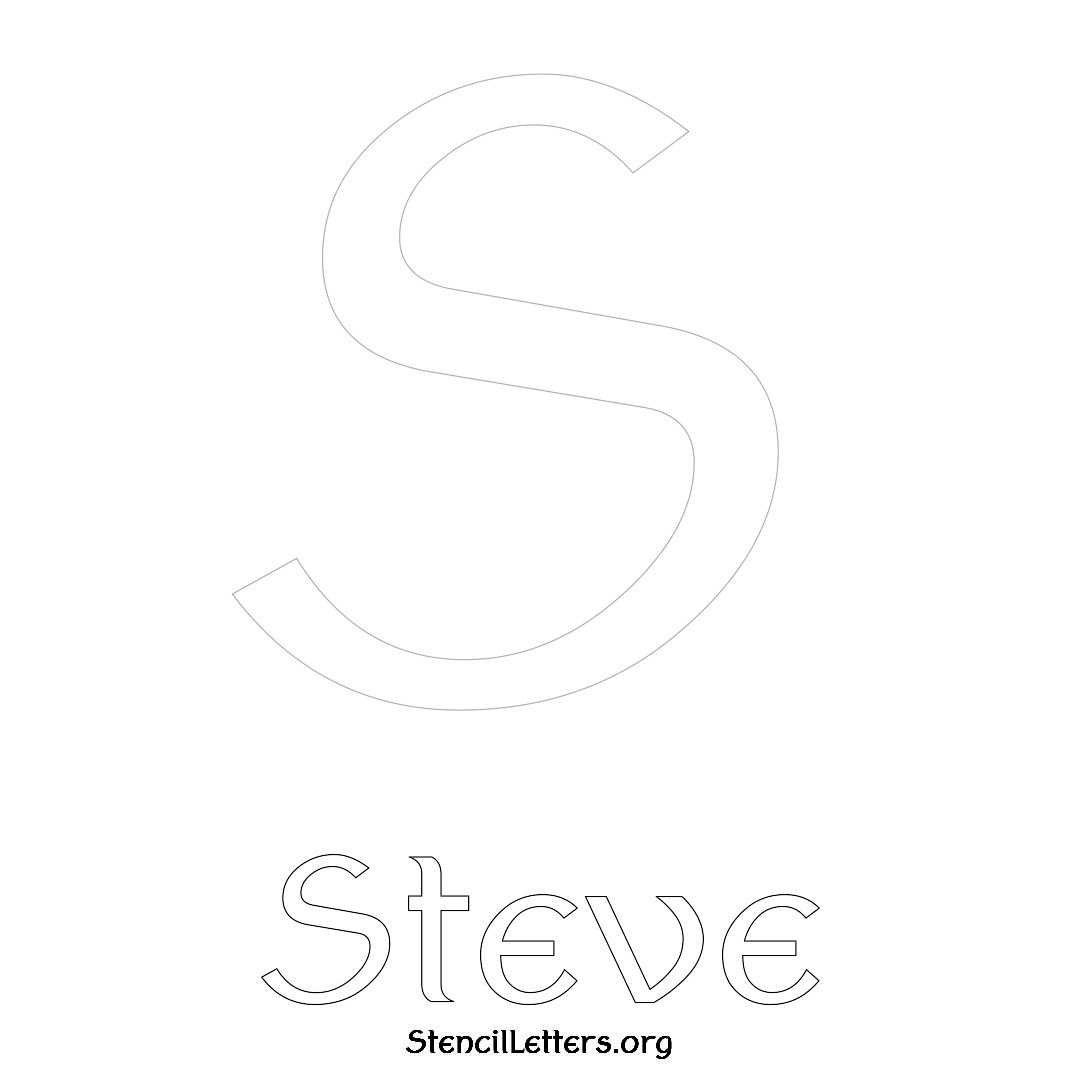 Steve printable name initial stencil in Ancient Lettering