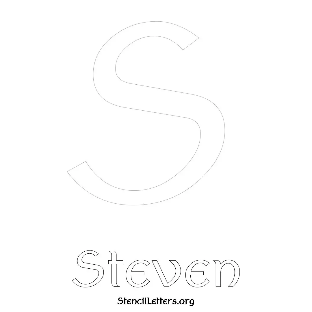 Steven Free Printable Name Stencils with 6 Unique Typography Styles and Lettering Bridges