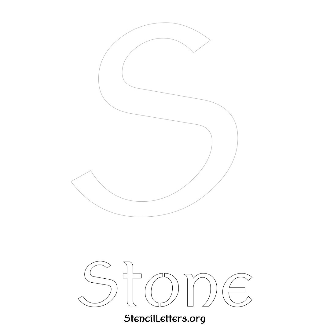 Stone printable name initial stencil in Ancient Lettering