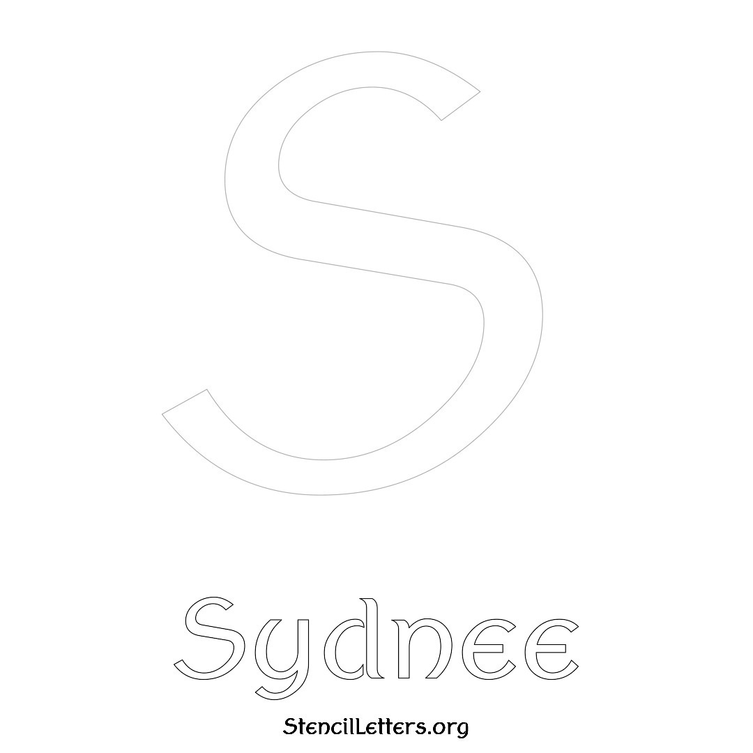 Sydnee printable name initial stencil in Ancient Lettering