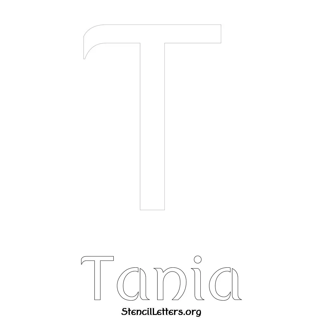 Tania Free Printable Name Stencils with 6 Unique Typography Styles and Lettering Bridges