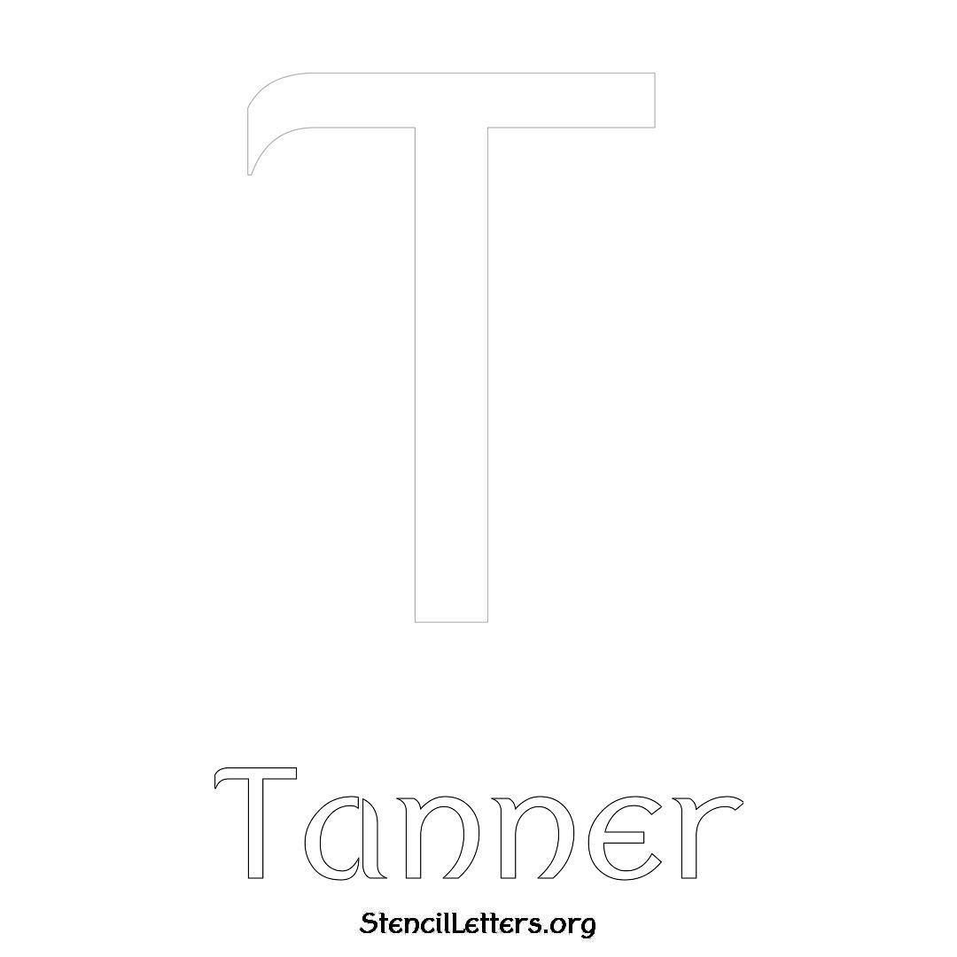 Tanner printable name initial stencil in Ancient Lettering