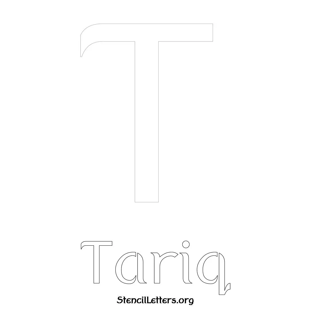 Tariq Free Printable Name Stencils with 6 Unique Typography Styles and Lettering Bridges