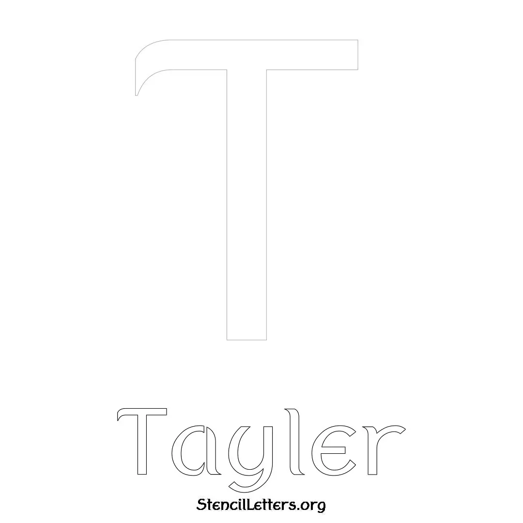 Tayler Free Printable Name Stencils with 6 Unique Typography Styles and Lettering Bridges