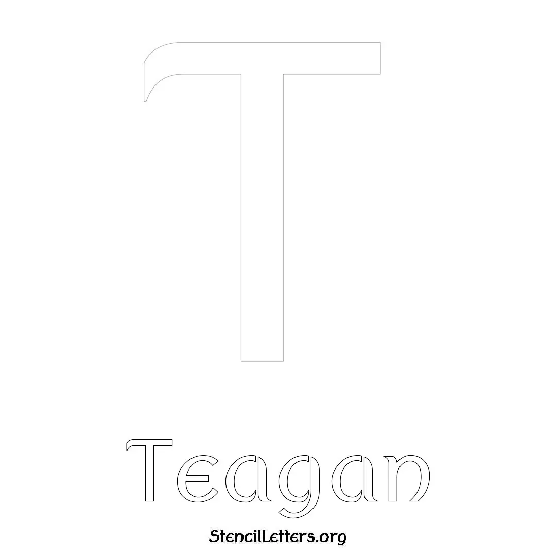 Teagan Free Printable Name Stencils with 6 Unique Typography Styles and Lettering Bridges