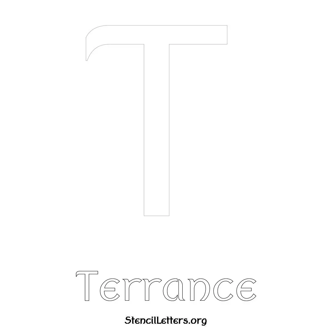 Terrance Free Printable Name Stencils with 6 Unique Typography Styles and Lettering Bridges