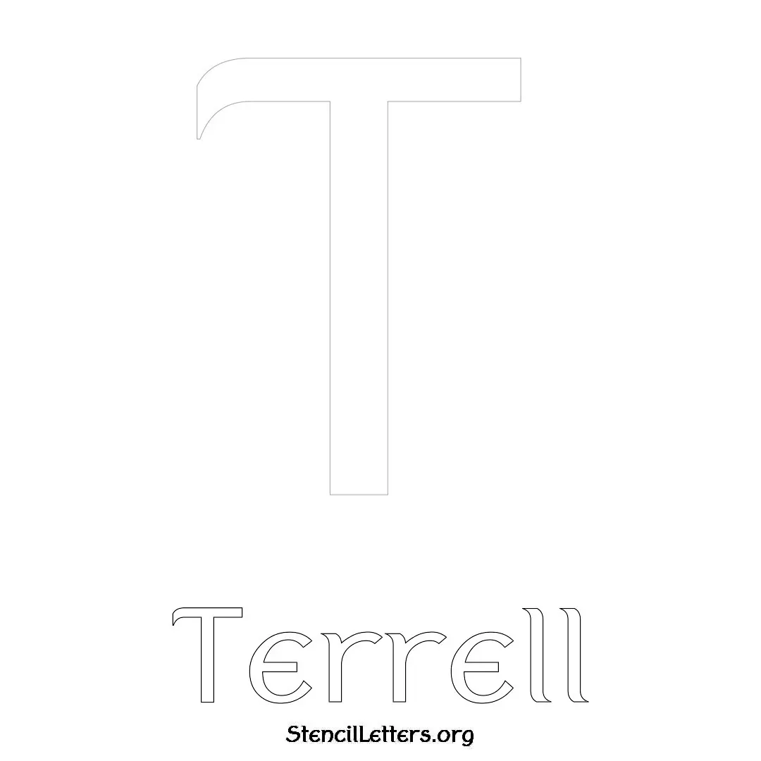 Terrell Free Printable Name Stencils with 6 Unique Typography Styles and Lettering Bridges