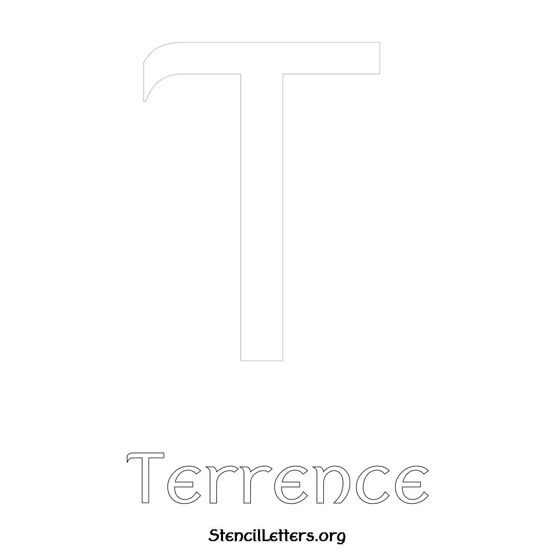 Terrence Free Printable Name Stencils with 6 Unique Typography Styles and Lettering Bridges