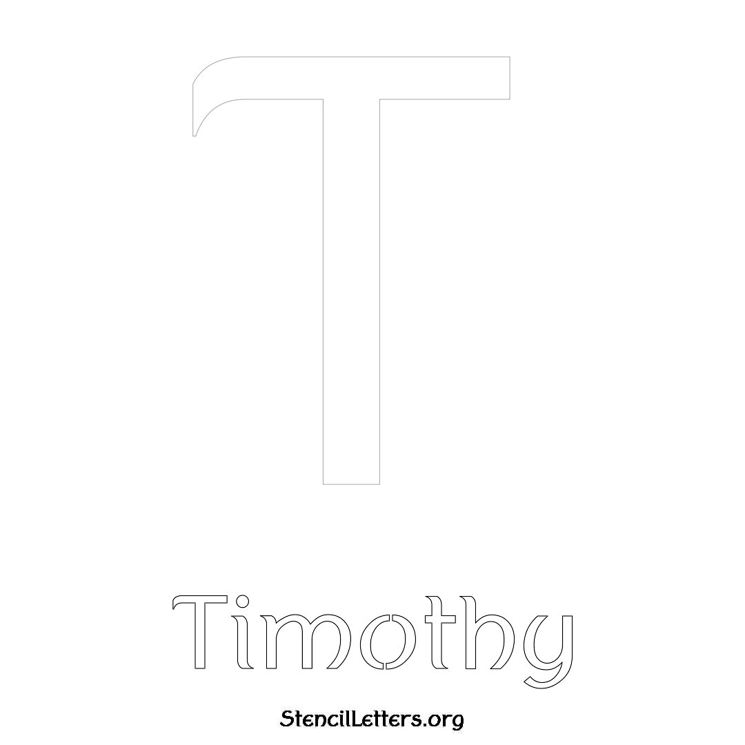 Timothy printable name initial stencil in Ancient Lettering