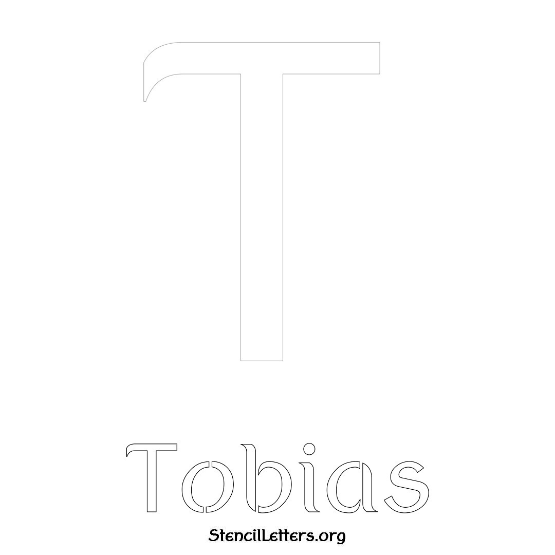 Tobias printable name initial stencil in Ancient Lettering