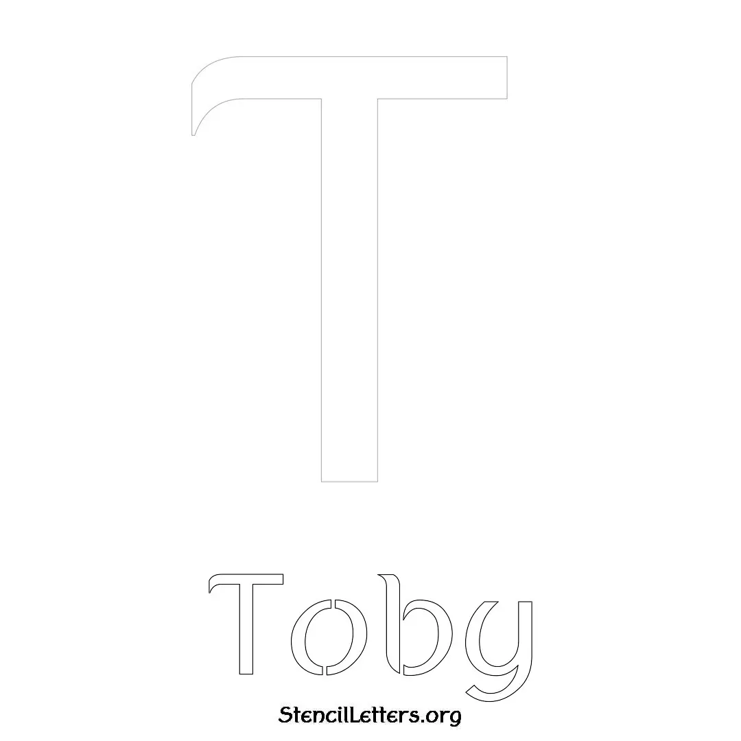 Toby Free Printable Name Stencils with 6 Unique Typography Styles and Lettering Bridges