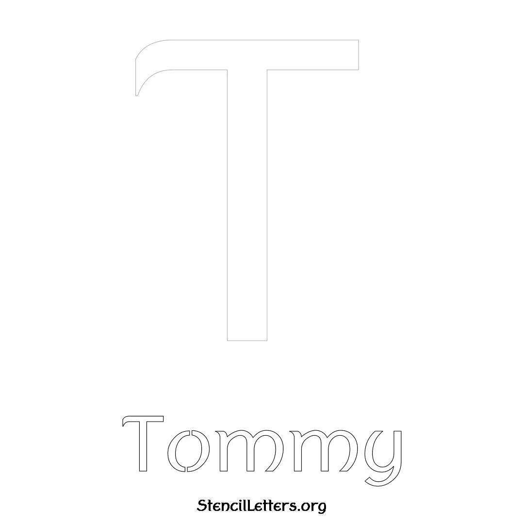 Tommy Free Printable Name Stencils with 6 Unique Typography Styles and Lettering Bridges