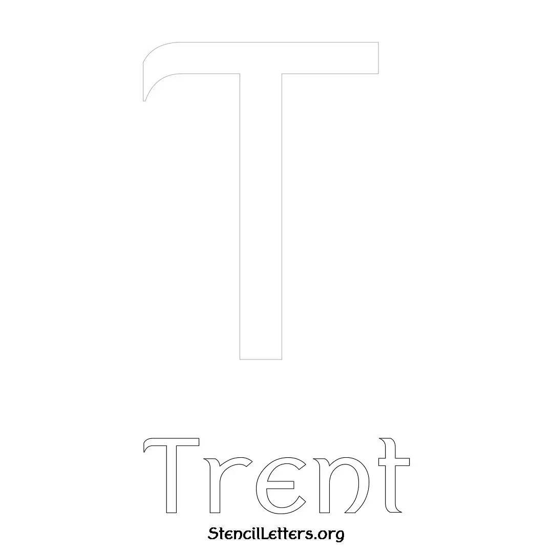 Trent Free Printable Name Stencils with 6 Unique Typography Styles and Lettering Bridges