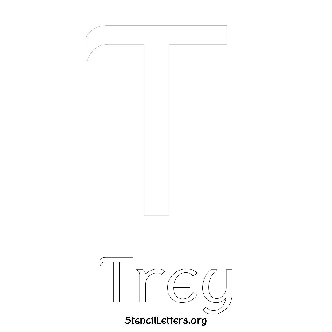 Trey Free Printable Name Stencils with 6 Unique Typography Styles and Lettering Bridges