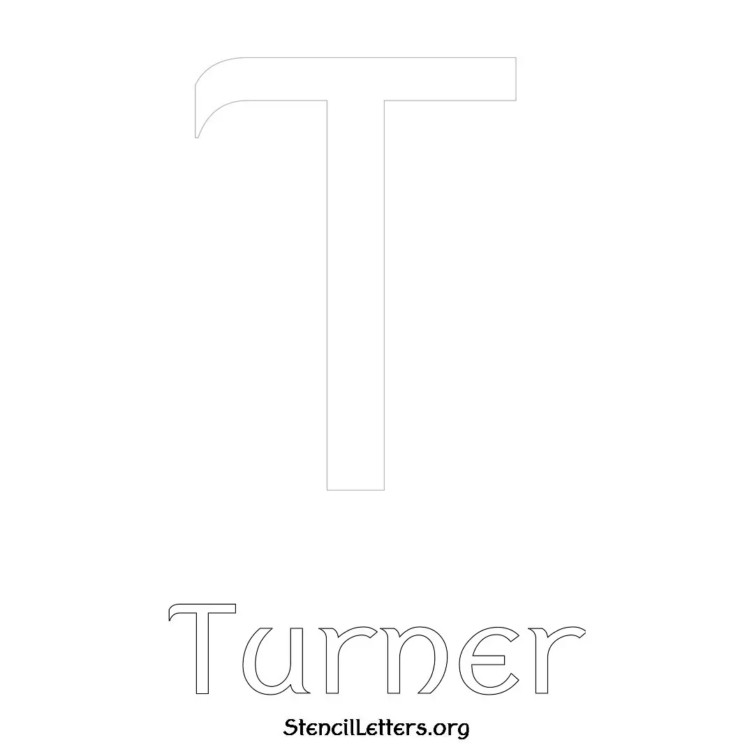 Turner Free Printable Name Stencils with 6 Unique Typography Styles and Lettering Bridges