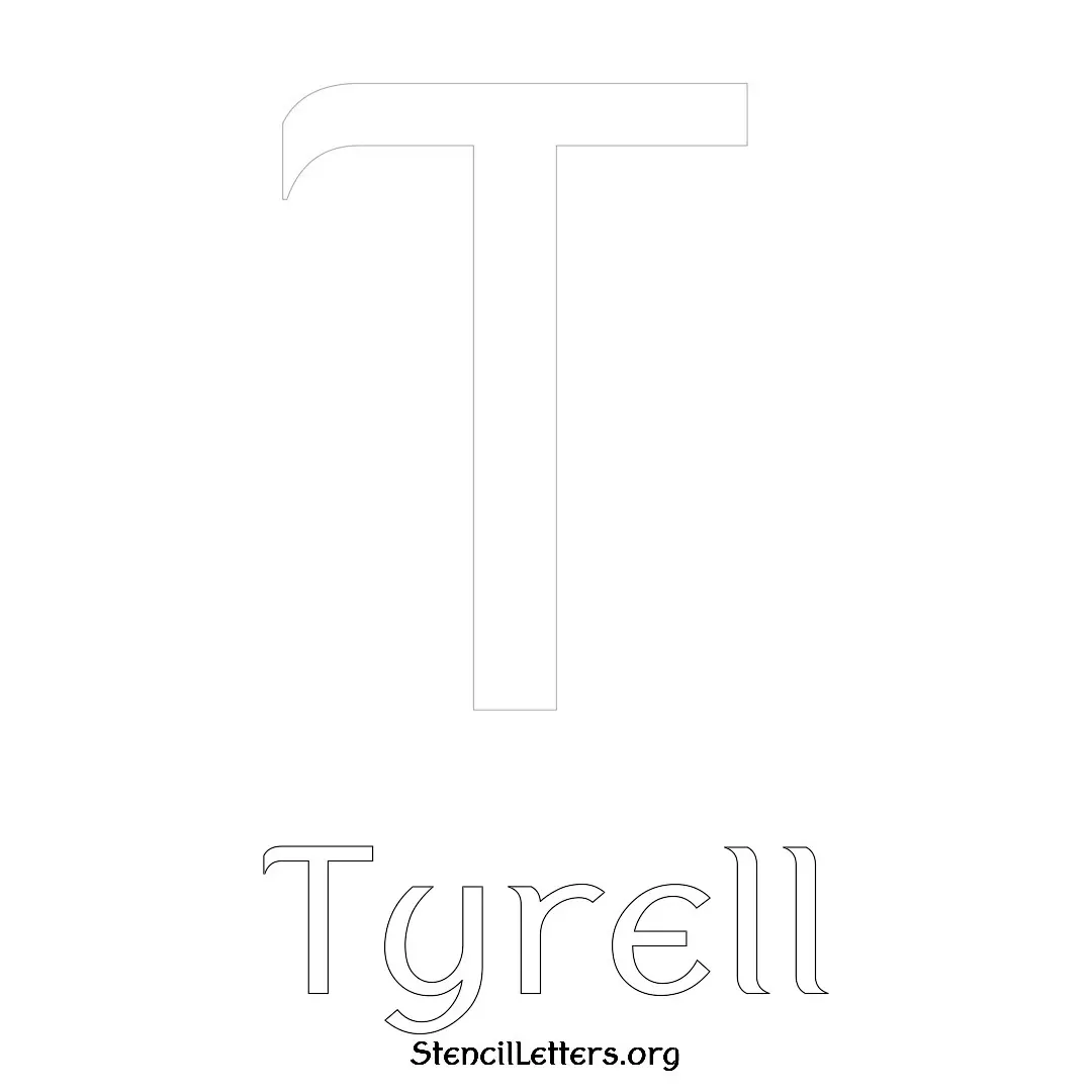 Tyrell Free Printable Name Stencils with 6 Unique Typography Styles and Lettering Bridges