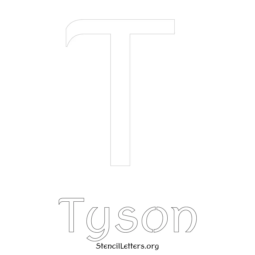 Tyson Free Printable Name Stencils with 6 Unique Typography Styles and Lettering Bridges