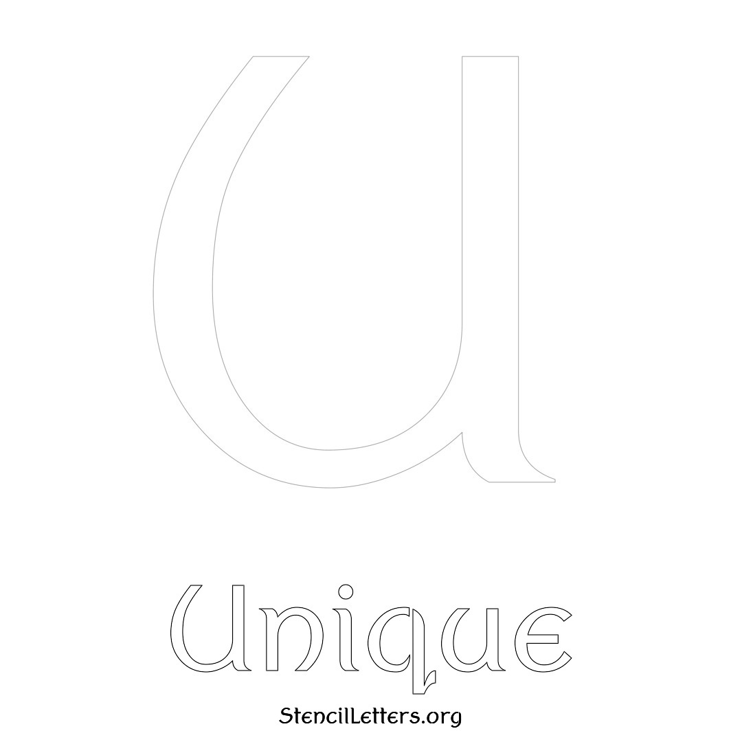 Unique printable name initial stencil in Ancient Lettering
