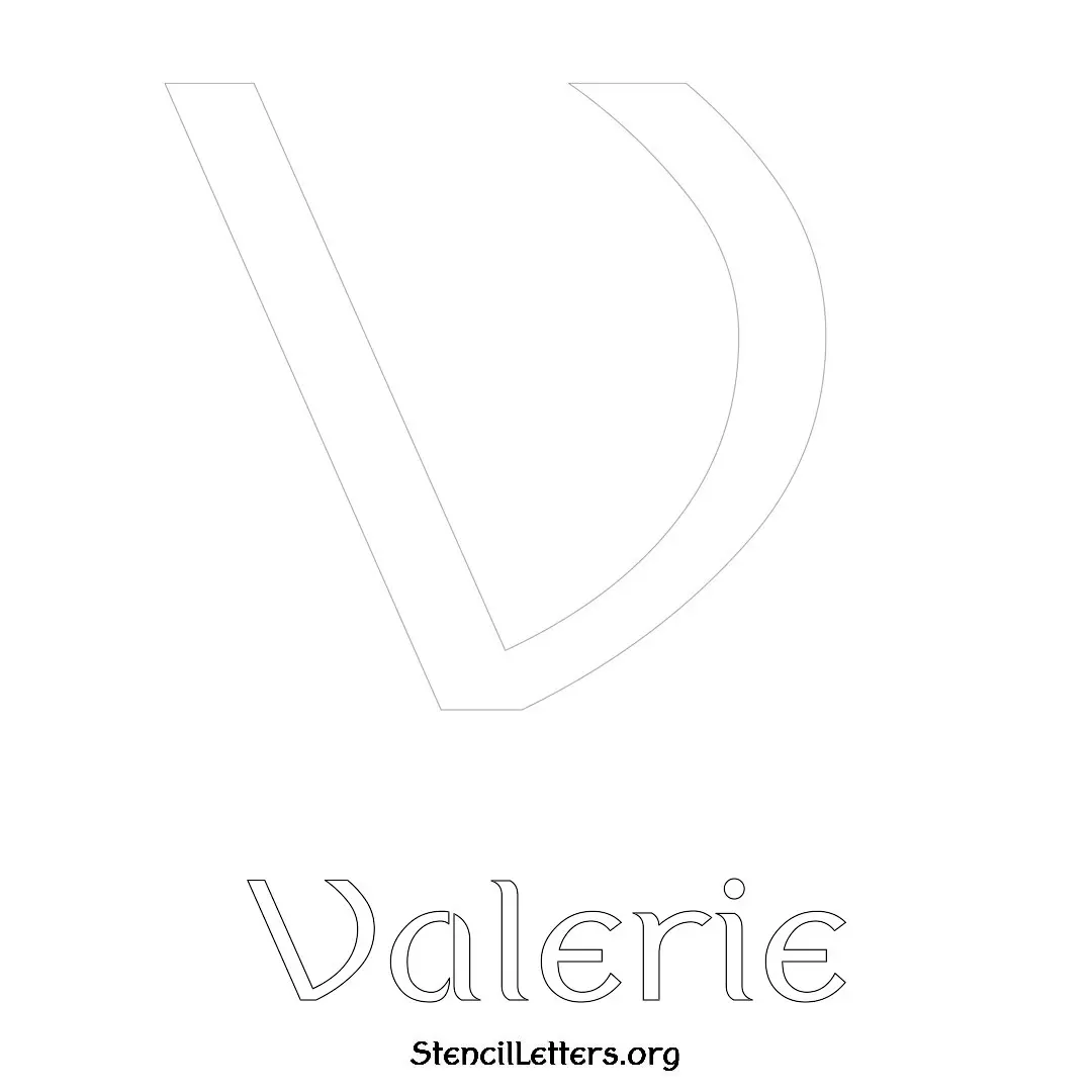 Valerie Free Printable Name Stencils with 6 Unique Typography Styles and Lettering Bridges