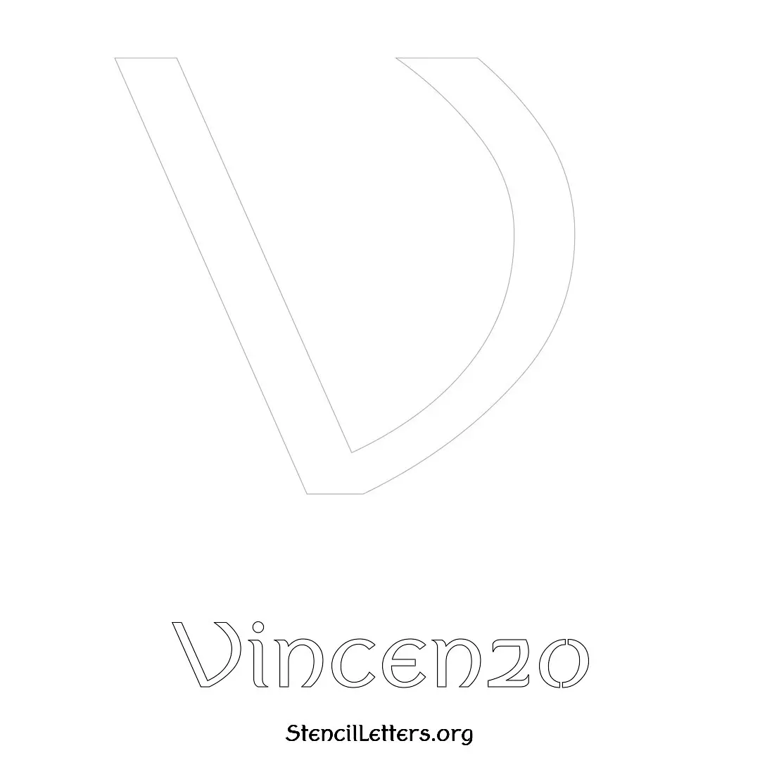 Vincenzo Free Printable Name Stencils with 6 Unique Typography Styles and Lettering Bridges