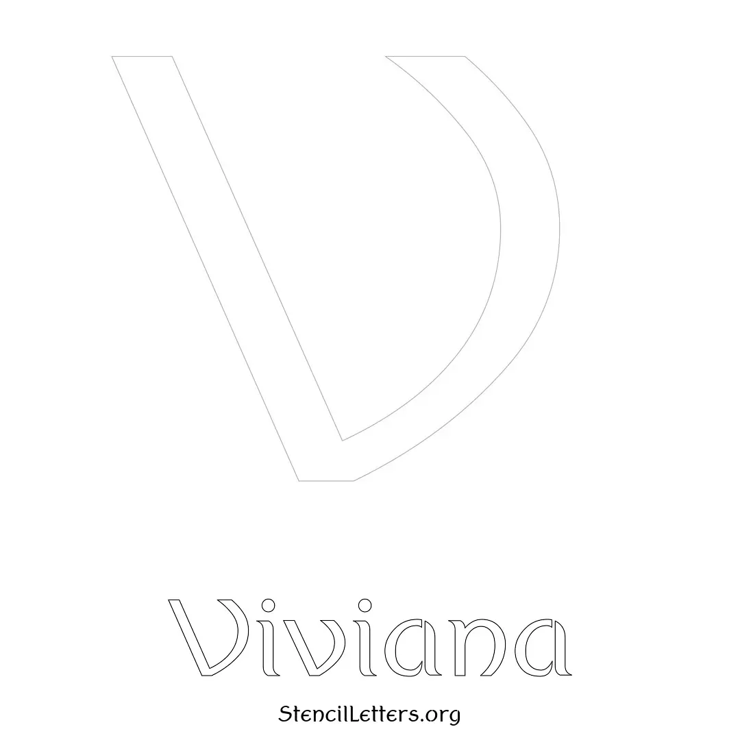 Viviana Free Printable Name Stencils with 6 Unique Typography Styles and Lettering Bridges