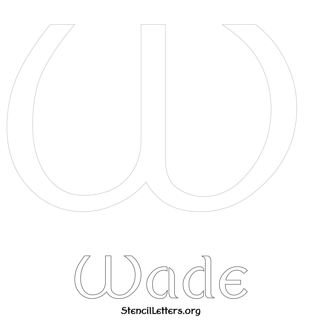 Wade printable name initial stencil in Ancient Lettering