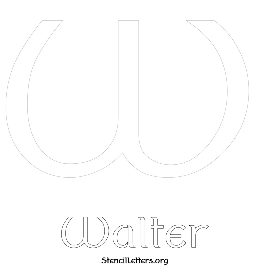 Walter Free Printable Name Stencils with 6 Unique Typography Styles and Lettering Bridges