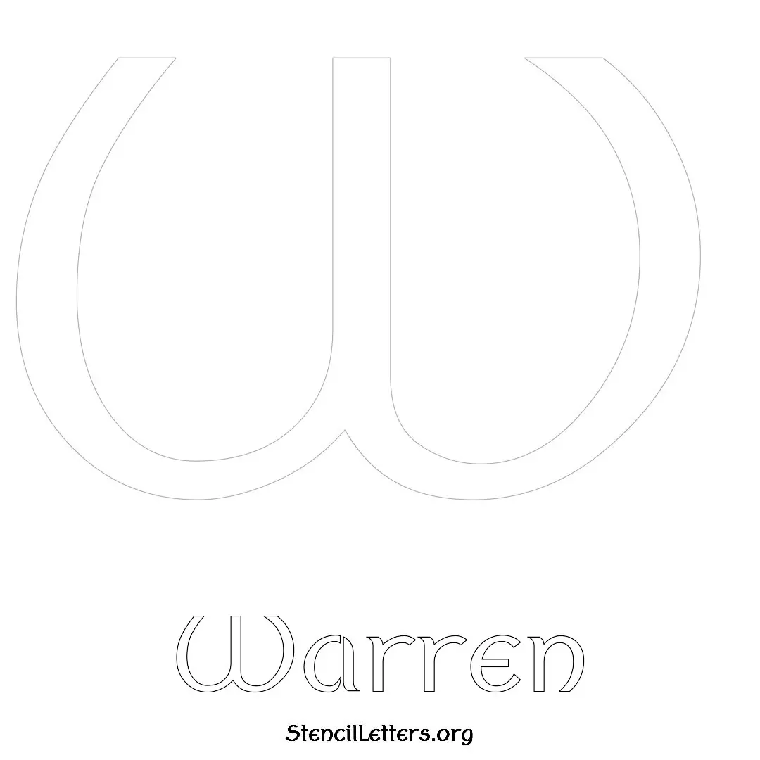 Warren Free Printable Name Stencils with 6 Unique Typography Styles and Lettering Bridges