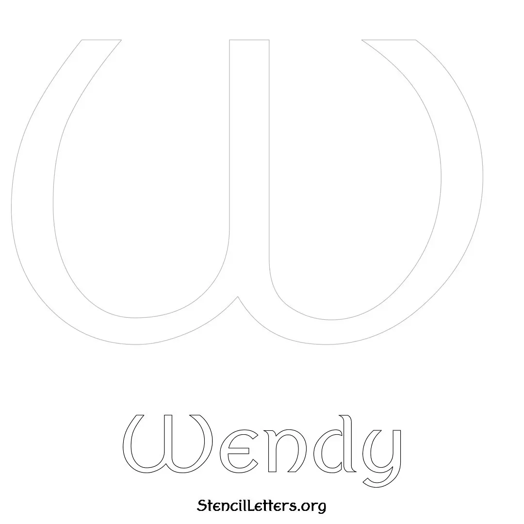 Wendy Free Printable Name Stencils with 6 Unique Typography Styles and Lettering Bridges