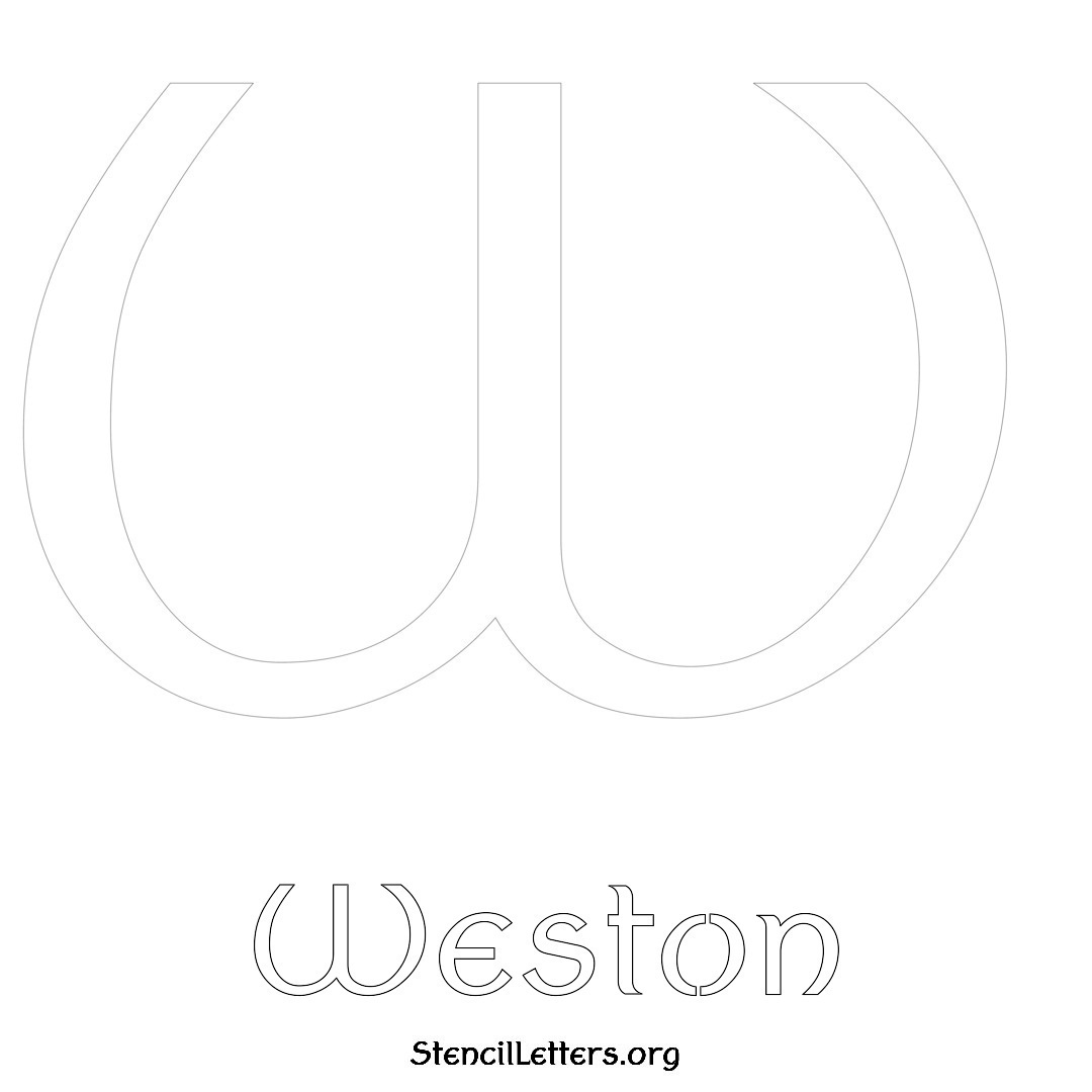 Weston printable name initial stencil in Ancient Lettering