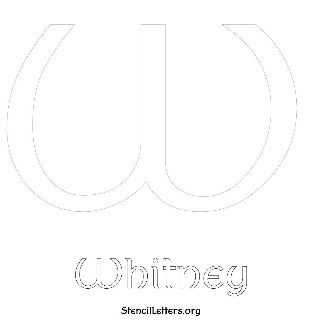 Whitney printable name initial stencil in Ancient Lettering