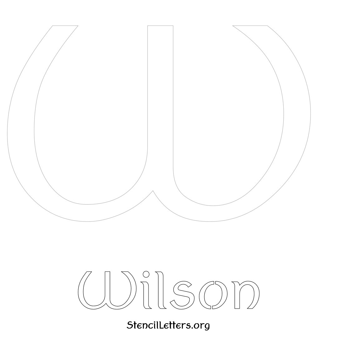 Wilson printable name initial stencil in Ancient Lettering