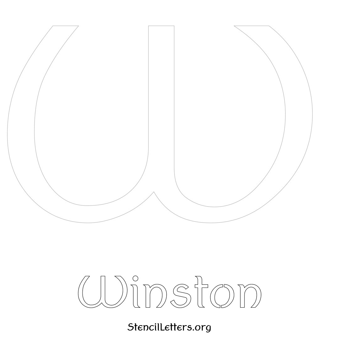 Winston printable name initial stencil in Ancient Lettering