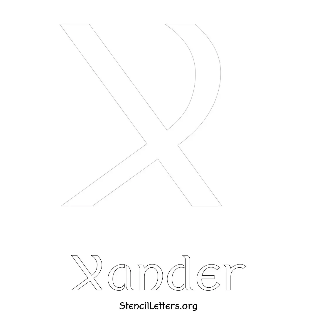 Xander Free Printable Name Stencils with 6 Unique Typography Styles and Lettering Bridges