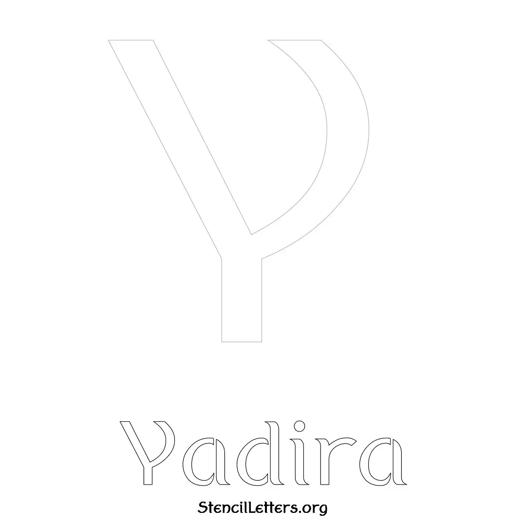 Yadira Free Printable Name Stencils with 6 Unique Typography Styles and Lettering Bridges