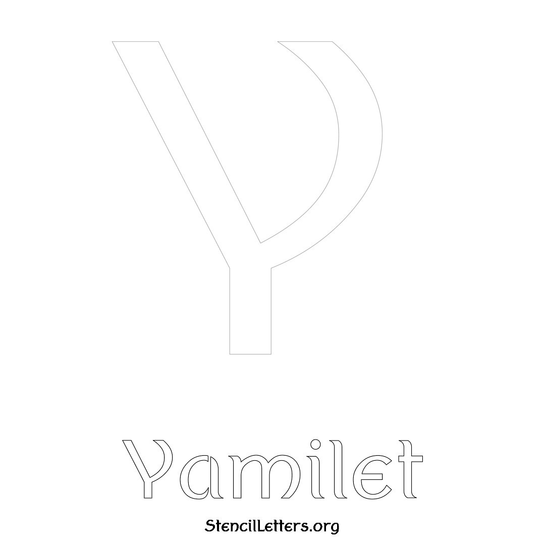 Yamilet printable name initial stencil in Ancient Lettering