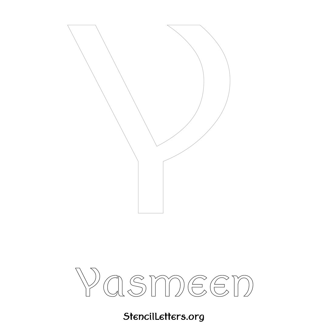 Yasmeen printable name initial stencil in Ancient Lettering