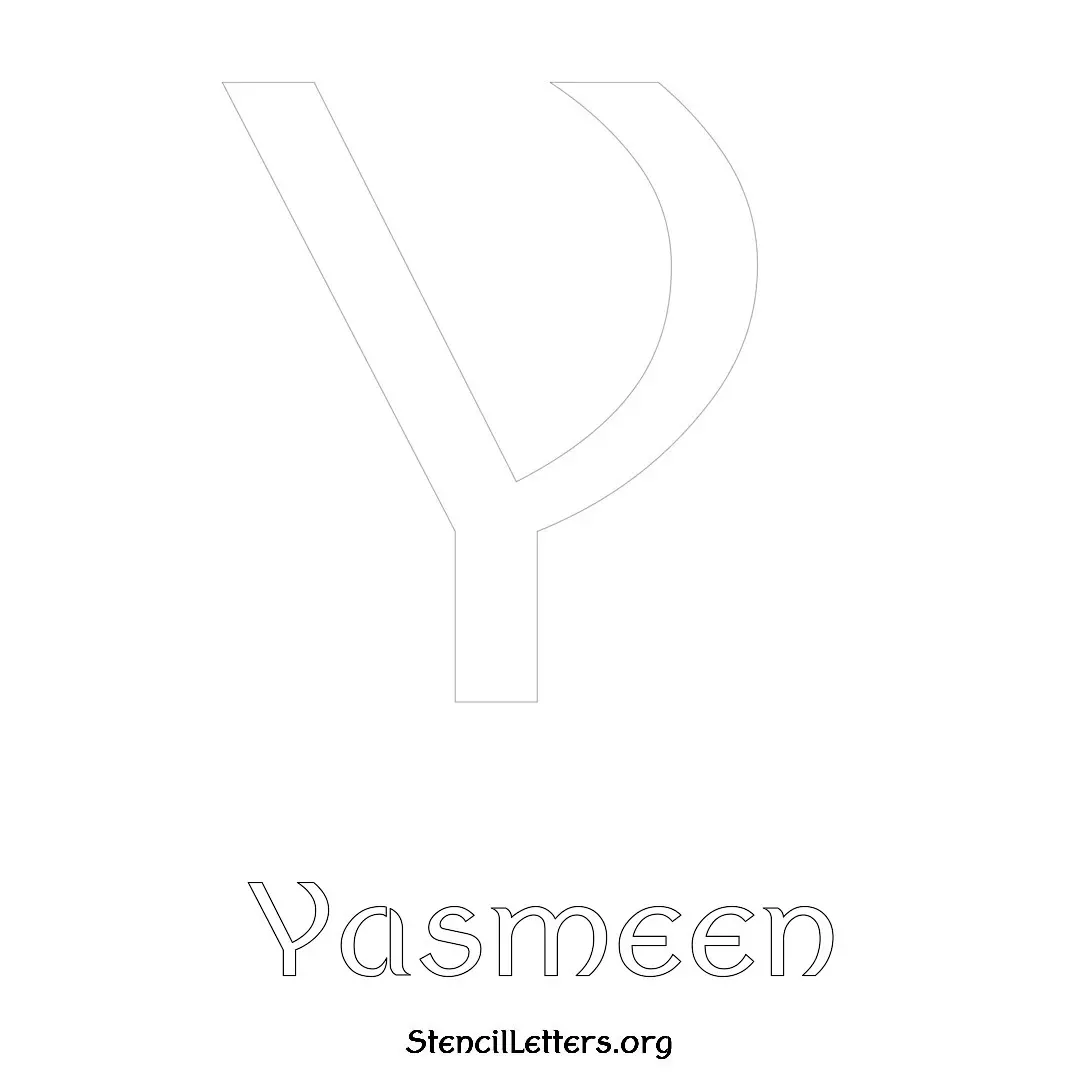 Yasmeen Free Printable Name Stencils with 6 Unique Typography Styles and Lettering Bridges