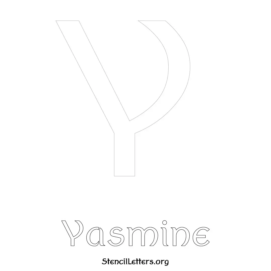 Yasmine Free Printable Name Stencils with 6 Unique Typography Styles and Lettering Bridges