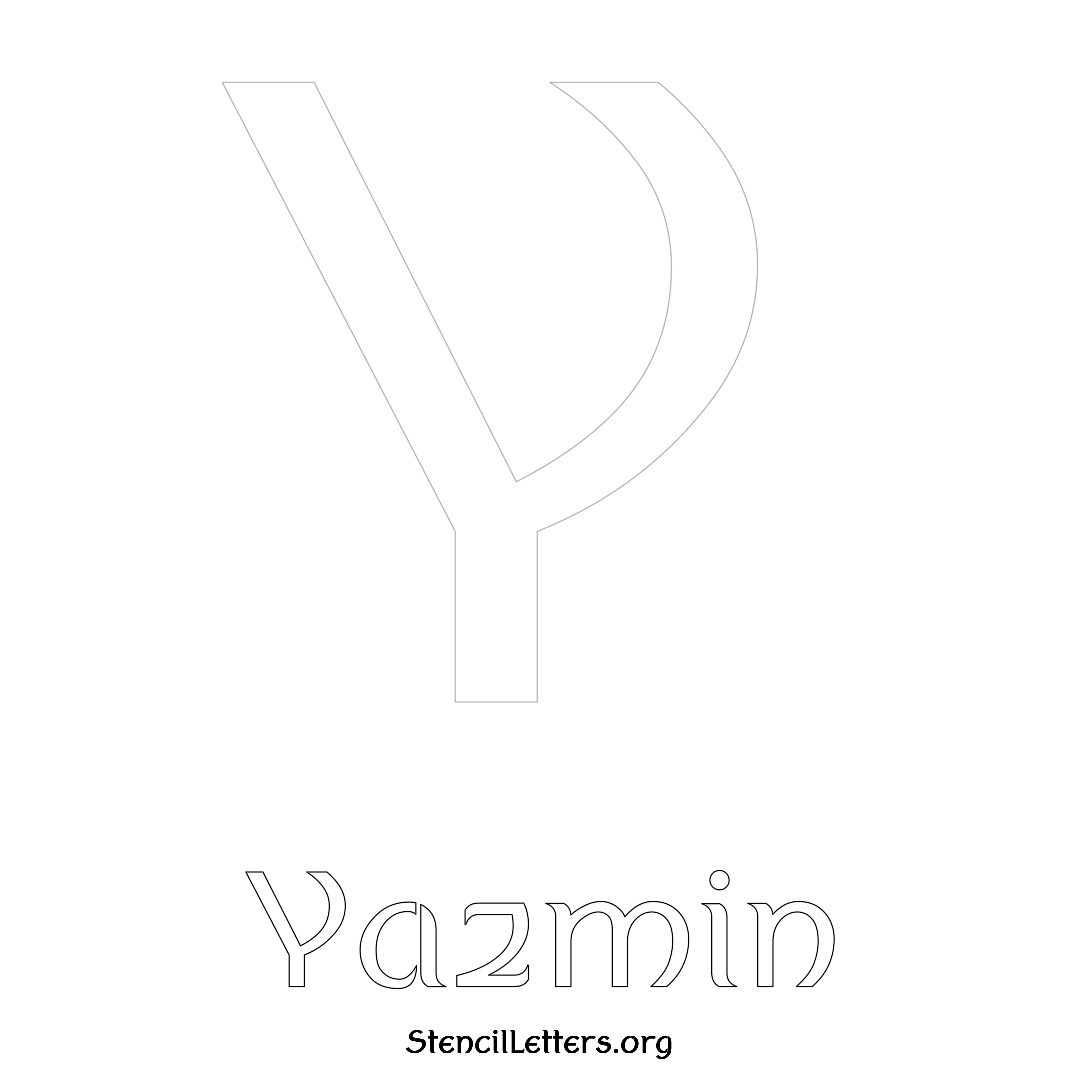 Yazmin printable name initial stencil in Ancient Lettering