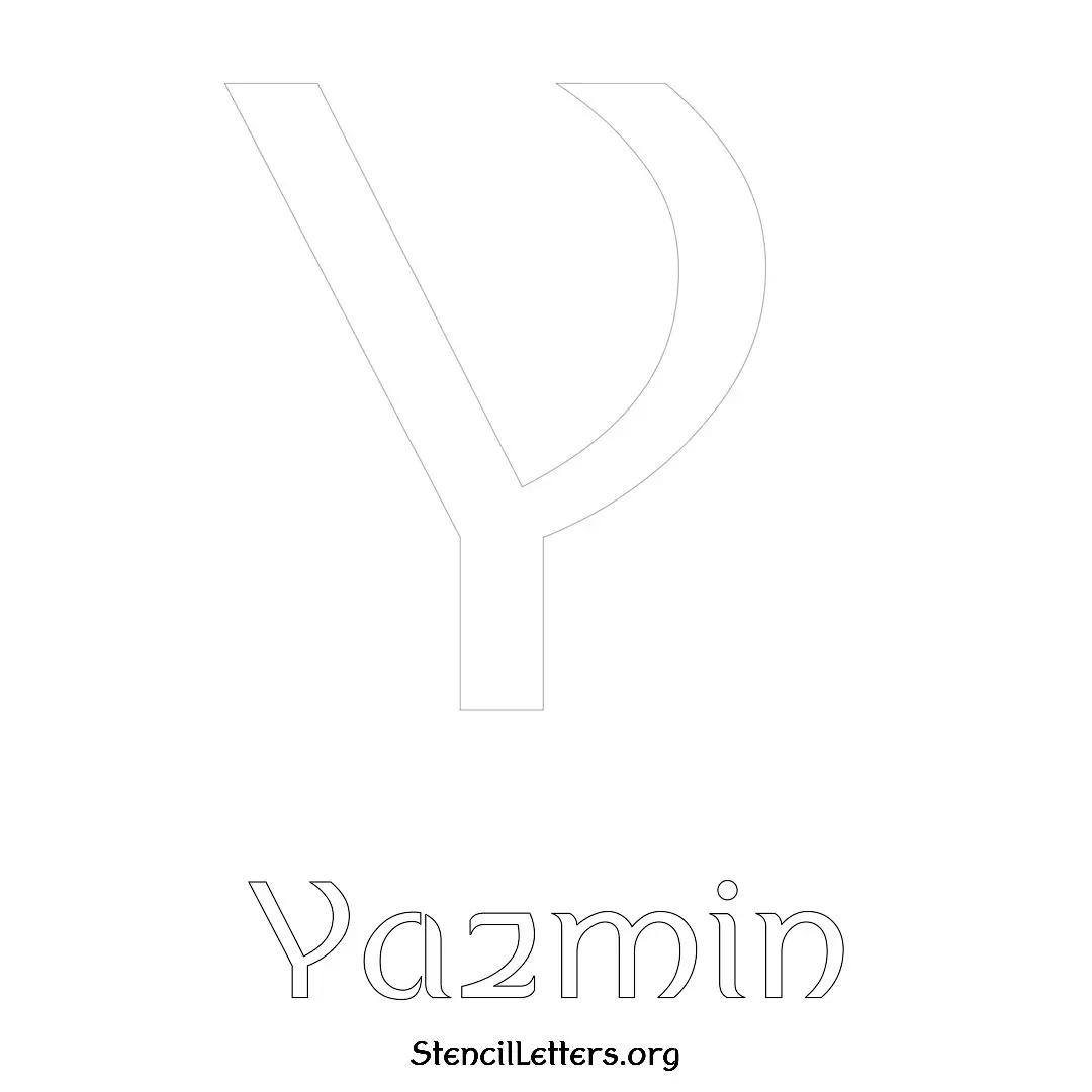 Yazmin Free Printable Name Stencils with 6 Unique Typography Styles and Lettering Bridges